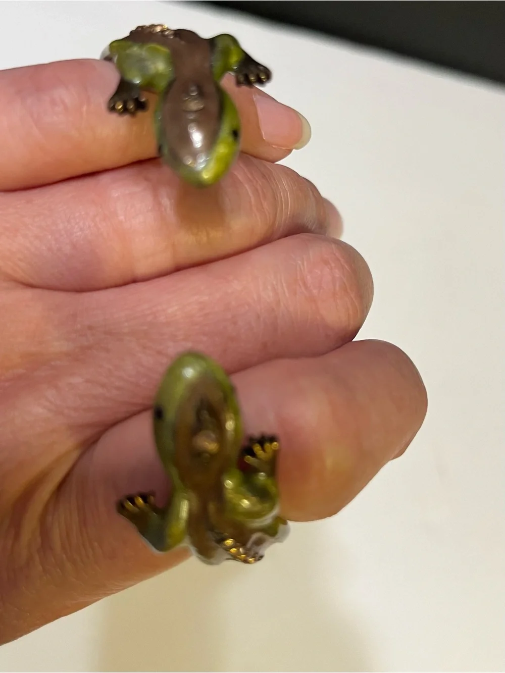 Chico's Green and Brown Lizard Bracelet with Gold Accents